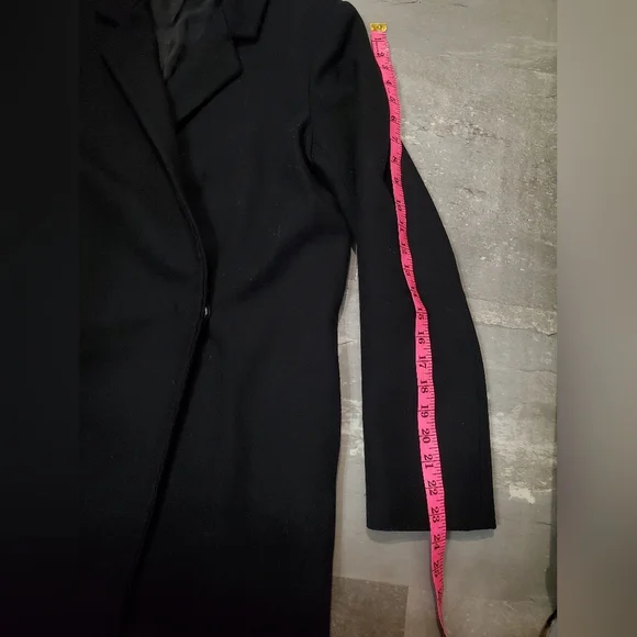 COS Elegant Black Women's Double Breasted Long Coat. Blazer Style.Wool, Cashmere - Picture 12 of 13